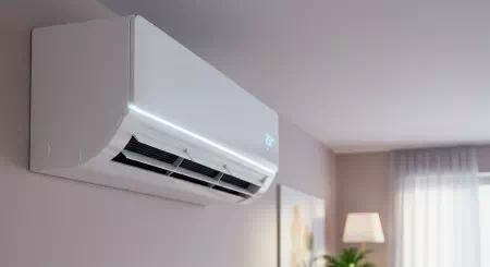 室内にあるエアコン