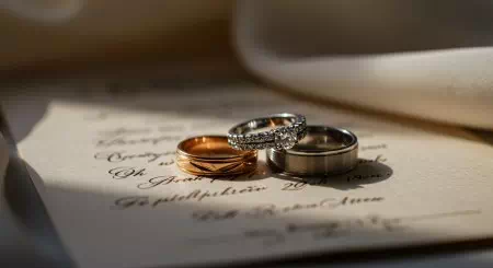 結婚指輪と婚姻届け